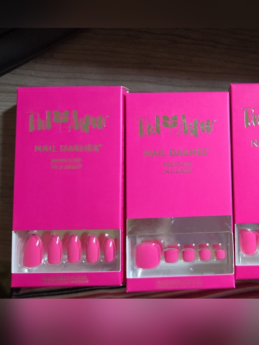Red Aspen Nail Dashes Pedi- Hot Pink Set of 3 Helen Henrietta Harper peonies